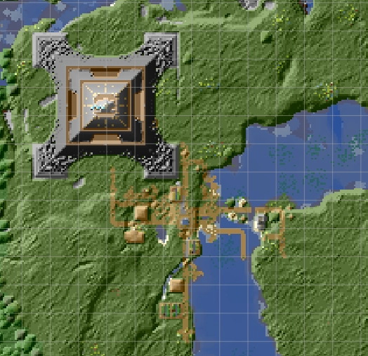 A map showing the later-discovered eiffel tower from a top-down perspective. A map showing the later-discovered eiffel tower from a top-down perspective.